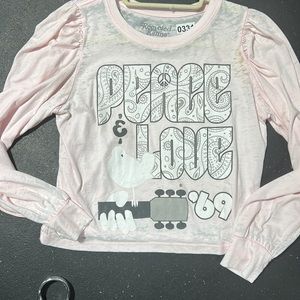 Recycled Karma Peace Love LS Tee S NWOT